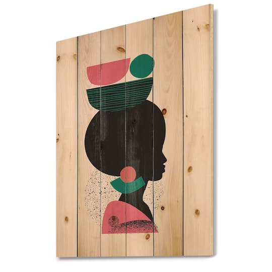 Designart - Ethnic Geometric Silhouette of Afro American II